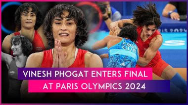 Paris Olympics 2024: Vinesh Phogat Assures Medal for India As She Enters Women’s 50 kg Freestyle Wrestling Final; Rahul Gandhi and Others Congratulate the Wrestler