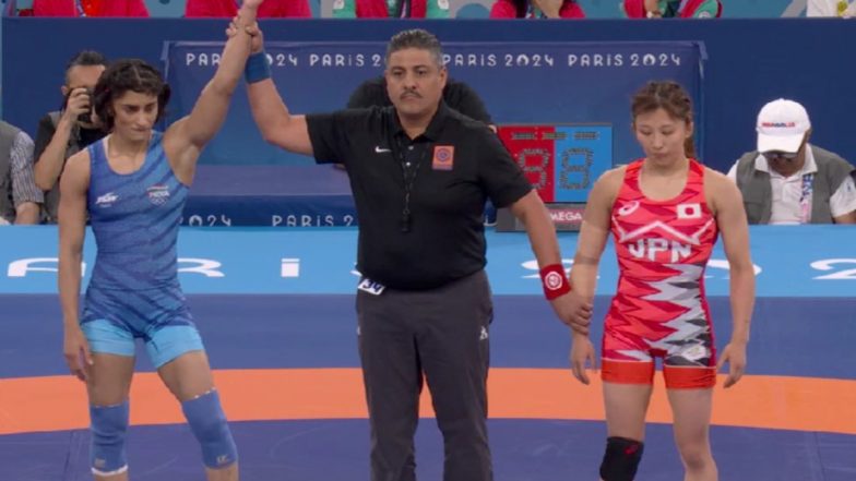 Vinesh Phogat at Paris Olympics 2024, Wrestling Free Live Streaming Online: Know TV Channel and Telecast Details for Women’s Freestyle 50 Kg Semifinal