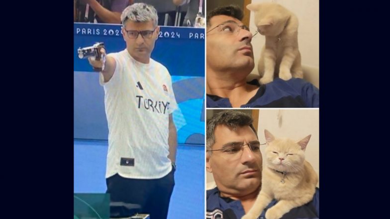 Yusuf Dikec Is a Cat Person! View Purr-Fect Pics of 51-Year-Old Turkish Olympic Shooter Who Won Silver Medal Without Specialised Gear Posing With Pet Cat