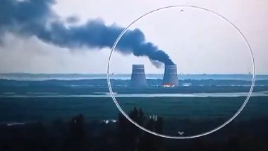 ‘Russian Occupiers Have Started a Fire’: Ukrainian President Volodymyr Zelensky Blames Russia As Massive Fire Breaks Out on Territory of Zaporizhzhia Nuclear Power Plant (Watch Video)