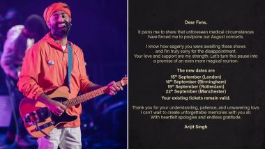 Arijit Singh Postpones His UK Concerts Due to Health Issues; New Dates Announced for September