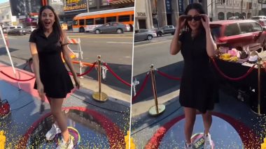 Shehnaaz Gill Dazzles in Black Skater Dress at Hollywood Walk of Fame - Watch Her Fun-Filled Insta Clip