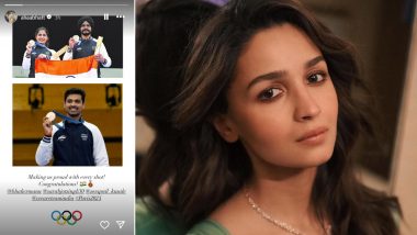 Paris Olympics 2024: Alia Bhatt Praises Manu Bhaker, Sarabjot Singh and Swapnil Kusale for Their Victories; Actress Says ‘Making Us Proud With Every Shot’