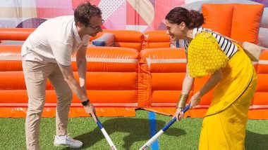 Taapsee Pannu Enjoys Paris Olympics With Husband Mathias Boe, Shares Playful Hockey Moments (Watch Videos)