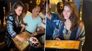 Kajol Turns 50: &lsquo;Baazigar&rsquo; Actress Cuts Cake and Celebrates With Fans and Paparazzi Outside Her Mumbai Home (Watch Video)