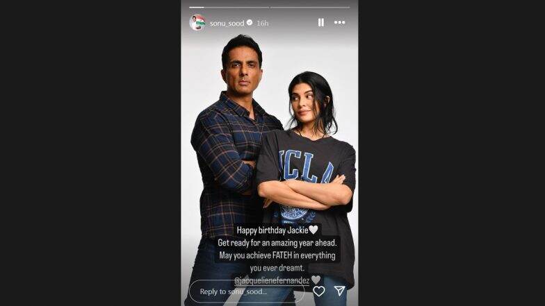 Sonu Sood Sends Birthday Greetings to Jacqueline Fernandez Ahead of ‘Fateh’ Release