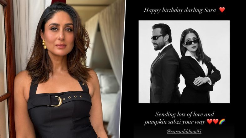 Sara Ali Khan Turns 29: Kareena Kapoor Khan Sends Heartfelt Birthday Wishes With Adorable Throwback Photo, Says ‘Sending Love and Pumpkin Sabzi’