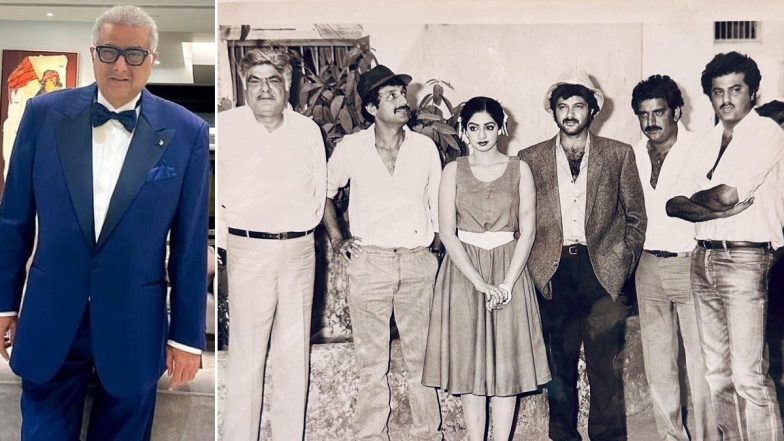 Boney Kapoor Shares Rare Throwback Photo From Iconic Film ‘Mr India’ Featuring Sridevi, Anil Kapoor and Javed Akhtar (View Pic)