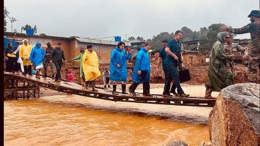 Wayanad Landslide: Rahul Gandhi, Priyanka Gandhi Visit Landslide-Hit Chooralmala in Kerala (See Pics and Videos)