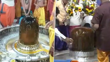 Shravan Purnima 2024: Gujarat and Madhya Pradesh Mark the Last Monday of 'Shravan' with Devotees Flocking to Shiva Temples  (Watch Videos)