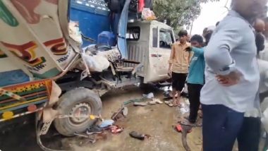 Bulandshahr Road Accident: 10 Killed, 27 Injured As Pickup Van Collides With Bus on Budaun-Meerut State Highway (Watch Videos)