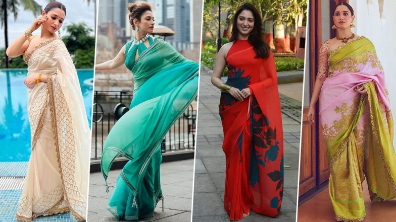 Tamannaah Bhatia's Saree Looks Are Perfect Inspiration for Your Festive Wardrobe (View Pics)
