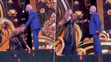 IIFA Utsavam 2024: Aishwarya Rai Bachchan Shows Deep Respect Towards Mani Ratnam by Touching His Feet at the Award Show (Watch Video)