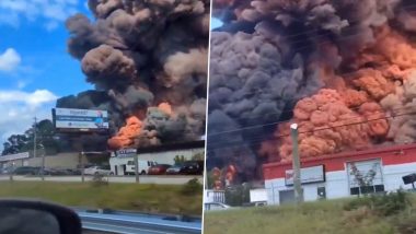 US: Evacuations Ordered Near Atlanta After Sprinkler Malfunction Sparks Major Fire at Chemical Plant in Georgia (Watch Videos)