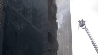 Times Tower Fire: Over Two Hours On, Firefighting Operation Still Underway To Douse Blaze at Commercial Building in Mumbai's Kamala Mills Compound (Watch Video)