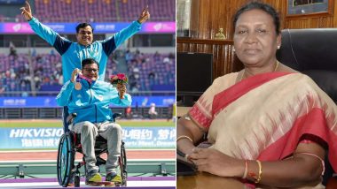 Paris Paralympics 2024: Indian President Droupadi Murmu Congratulates Dharambir Nain, Pranav Soorma for Winning Medals in Men’s Club Throw F51 Final