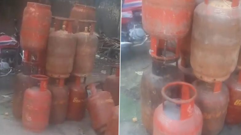 Noida: Illegal Gas Refilling Scandal Exposed at Bharat Gas Agency; Viral Video Surfaces