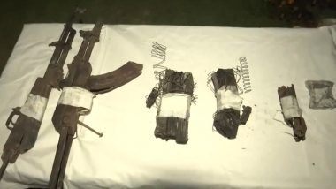 Kulgam Encounter: 2 Terrorists Neutralised; Security Forces Recover 2 AK-47 Rifles, 5 Magazines and Other Substantial Arms Cache (Watch Video)