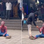 Spider-Man Spotted Begging at Kalyan Station: Influencer Dresses as Marvel Character for Viral Reel (Watch Video)