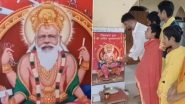 PM Modi Birthday 2024: BJP Workers Hail Prime Minister Narendra Modi As ‘Modern Vishwakarma’, Anoint Image of Him Depicting As Lord Vishwakarma in Bihar’s Patna (Watch Videos)