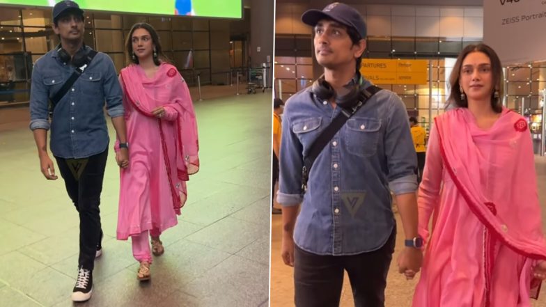 Aditi Rao Hydari and Siddharth Make First Public Appearance Together After Their Wedding; Couple Papped at Mumbai Airport (Watch Video)