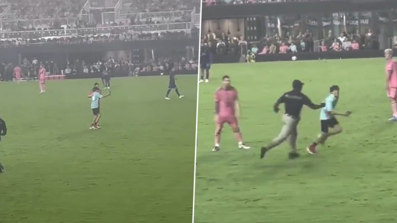 Lionel Messi Shows Great Gesture Clicking ‘Quick Selfie’ With Young Fan and Guiding Him to Escape Security During Inter Miami vs Charlotte FC MLS 2024–25 Match (Watch Video)