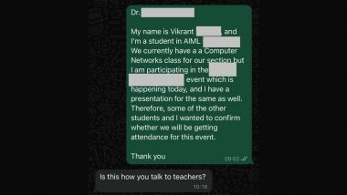 ‘Is This How You Talk to Teachers?’: Student’s ‘Polite’ Inquiry About Attendance Draws Unexpected Response From Teacher, Netizens React to Viral WhatsApp Chat