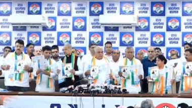 Haryana Assembly Elections 2024: Congress Releases ‘Haath Badlega Halaat’ Manifesto for Vidhan Sabha Polls; Promises Welfare of Farmers, Women, Youth (Watch Video)