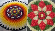 Pookalam Designs for Thiruvonam 2024: From Simple to Intricate Patterns, Create Athapookalam Designs and Floral Rangoli To Celebrate Onam (Watch Videos)