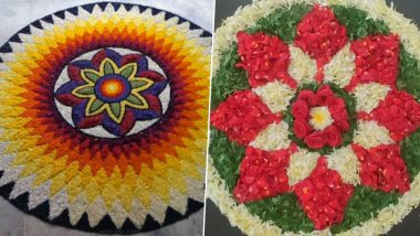 Pookalam Designs for Thiruvonam 2024: From Simple to Intricate Patterns, Create Athapookalam Designs and Floral Rangoli To Celebrate Onam (Watch Videos)