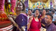 Ganesh Chaturthi 2024: Ankita Lokhande and Her Mother Seek Ganpati Bappa’s Blessings at Lalbaugcha Raja in Mumbai (Watch Video)