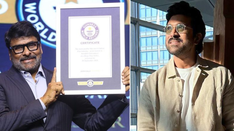 Chiranjeevi Honoured With Guinness World Record: Ram Charan Pens Appreciation Post for His Dad, Writes ‘Your Hard Work Is Inspiration to Millions’