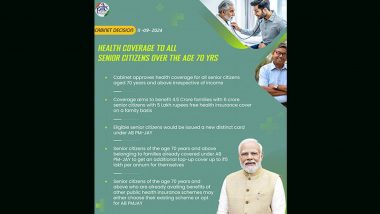 Ayushman Bharat Health Scheme To Cover to All Senior Citizens Aged 70 Years and Above Irrespective of Income