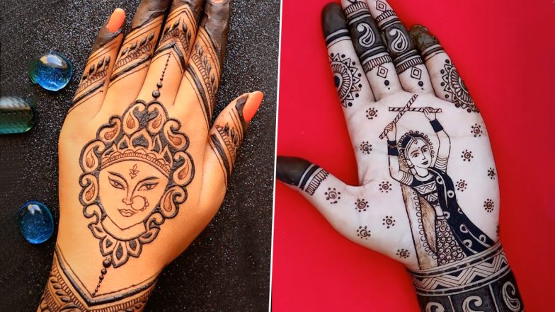 Navratri 2024 Mehndi Designs: Easy Henna Patterns and Intricate Mehendi Designs for Full Hand To Celebrate Sharad Navratri Dedicated to Goddess Durga (Watch Videos)