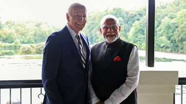 PM Modi in US: Prime Minister Narendra Modi Gifts ‘Delhi-Delaware’ Silver Train Model to President Joe Biden, ‘Pashmina Shawl’ to First Lady Jill Biden (See Pics)