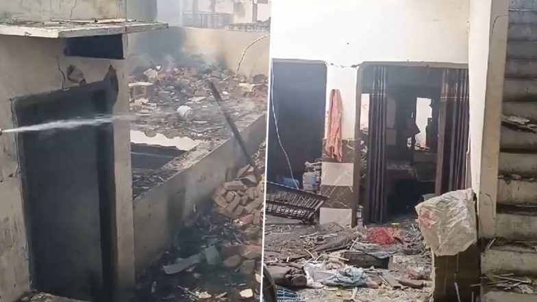 Sonipat House Blast: 3 Killed, 7 Injured in Explosion in Haryana’s Ridhau (Watch Video)