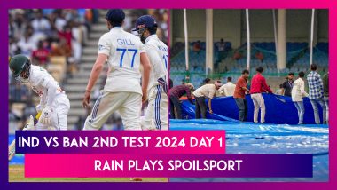 IND vs BAN 2nd Test 2024 Day 1 Stat Highlights: Rain Curtails Play on Opening Day After Bangladesh Score 107/3