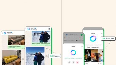 WhatsApp New Feature Update: Instant Messaging Platform Introduces Photo Editing Features and Real-Time Voice Interaction With Meta AI; Check Details