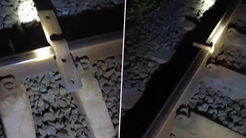 Another Train Derailment Attempt? Miscreants Open Fish Plate, Some Keys From UP Line Track Near Kim Railway Station in Gujarat; Authorities Prevent Mishap (Watch Video)