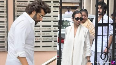 Malaika Arora’s Father Anil Mehta’s Funeral: Ex-Boyfriend Arjun Kapoor Offers Support to Actress in Her Time of Grief (Watch Video)