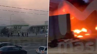 Russia Blast: 13 Killed in Explosion Triggering Fire at Gas Station in Dagestan (Watch Videos)