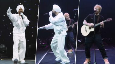 Dil-Luminati Tour: Ed Sheeran Returns the Favour to Diljit Dosanjh, Surprises Punjabi Singer’s Fans at Birmingham Concert With ‘Shape of You’ (Watch Video)