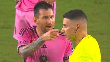 Lionel Messi Shouts at Referee During Inter Miami vs Charlotte MLS 2024 Match, Receives Yellow Card (Watch Video)