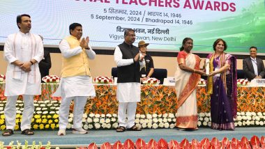 Teachers’ Day 2024: President Droupadi Murmu Confers National Awards on Teachers, Says ‘Teaching Not Just a Job, But a Sacred Mission of Human Development’ (See Pics)