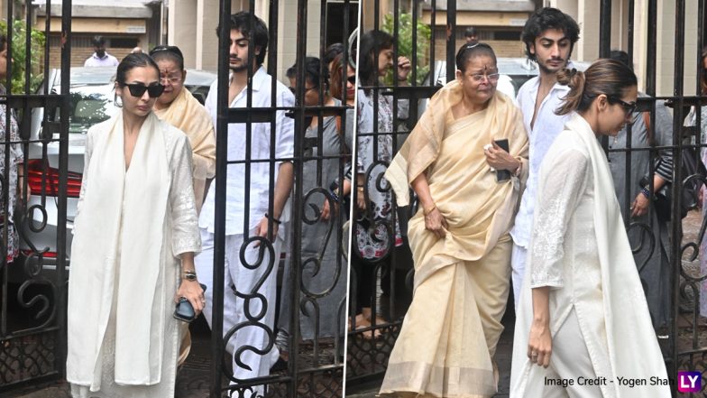 Anil Mehta Funeral: Malaika Arora Supports Her Heartbroken Mother Joyce Polycarp as They Leave for the Last Rites (Watch Video)