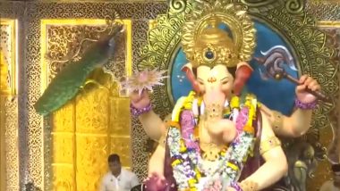 Ganesh Chaturthi 2024: Devotees Queue Up in Large Numbers at Lalbaugcha Raja in Mumbai for Lord Ganesh’s Darshan (Watch Videos)