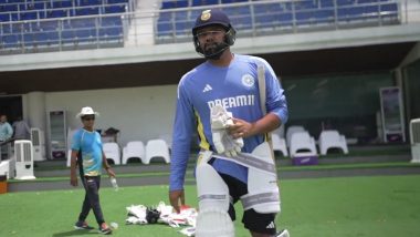 IND vs BAN 1st Test 2024: India Test Team Captain Rohit Sharma Sweats It Out in Third Training Session in Chennai (Watch Video)