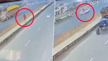 Amroha Hit-and-Run: Woman Hospitalised After Speeding Car Hits and Drags Her in Uttar Pradesh, Disturbing CCTV Footage Surfaces