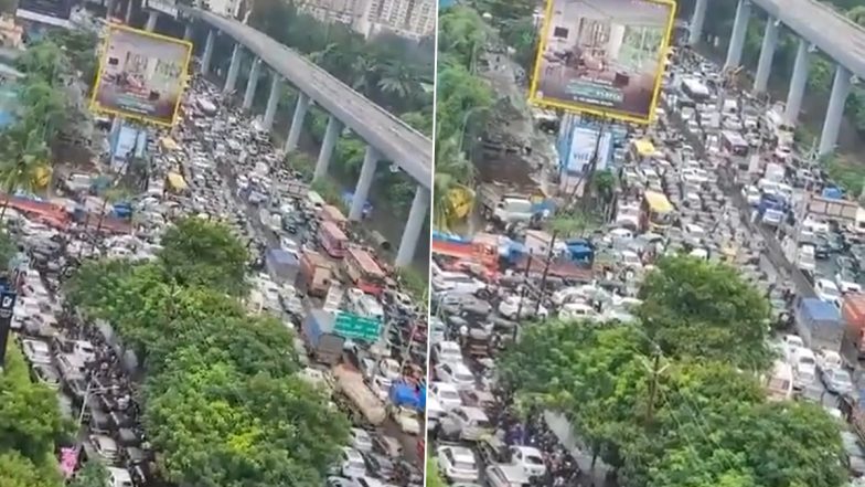 Ghodbunder Road Traffic: Massive Traffic Congestion Continues in Thane for Second Day After 2 Trucks Turn Turtle Near Patlipada Bridge, Netizens Share Pics and Videos