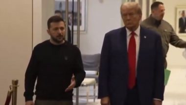 Donald Trump, Ukrainian President Volodymyr Zelenskyy Meet in New York Amid Rising Questions About US Support for Ukraine Against Russia’s Invasion (Watch Videos)